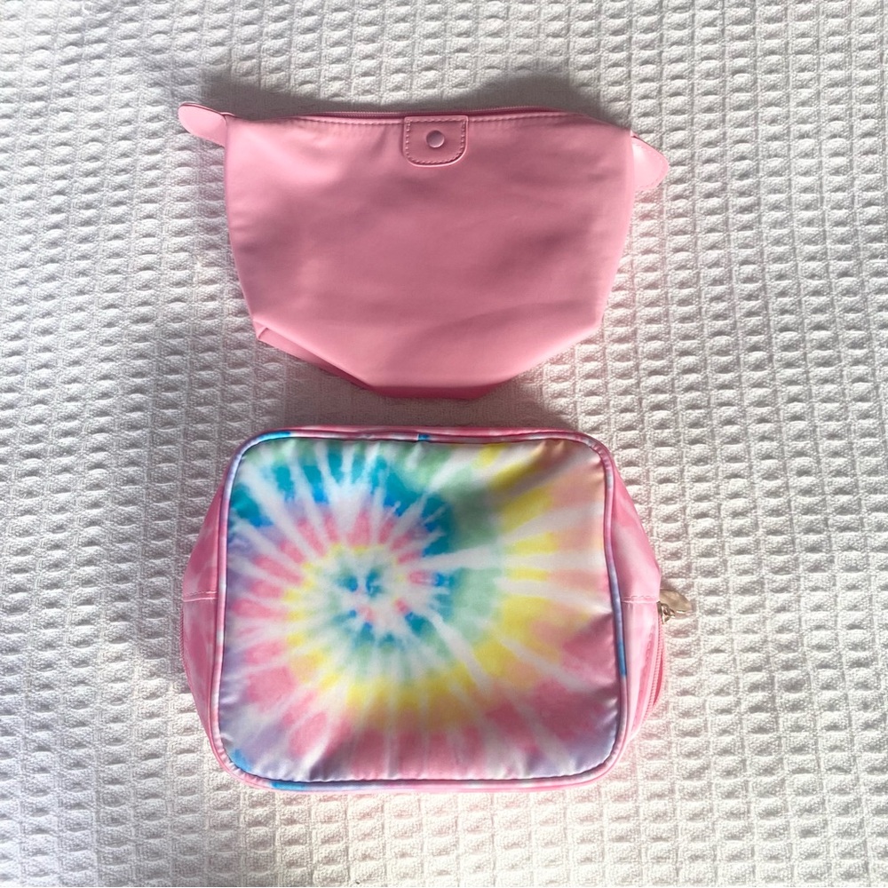 Pink and Tie-Dye Cosmetic Bags